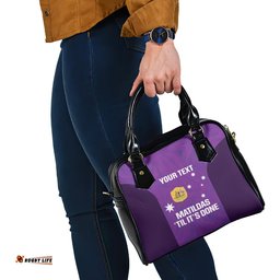 Custom Australia Soccer Shoulder Handbag Matildas Go Champions - Purple
