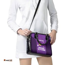 Custom Australia Soccer Shoulder Handbag Matildas Go Champions - Purple
