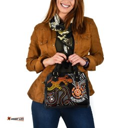 Aboriginal Shoulder Handbag - Lizard Sunshine