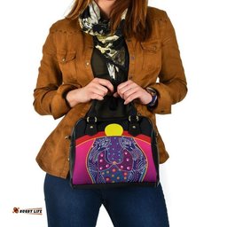 Shoulder Handbag - Aboriginal Sublimation Dot Pattern Style Violet