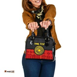 Personalised Aboriginal Shoulder Handbag - Aussie Indigenous Flag
