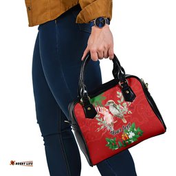 Personalised Kookaburra Lover Shoulder Handbag Australia Merry Christmas Aboriginal Red Style