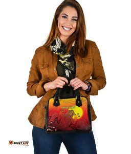 CustomAboriginal Shoulder Handbag - Indigenous Frog Red