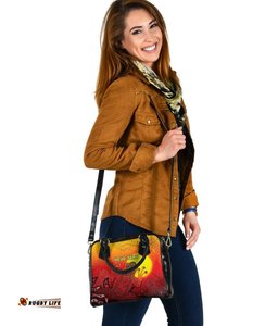 CustomAboriginal Shoulder Handbag - Indigenous Frog Red