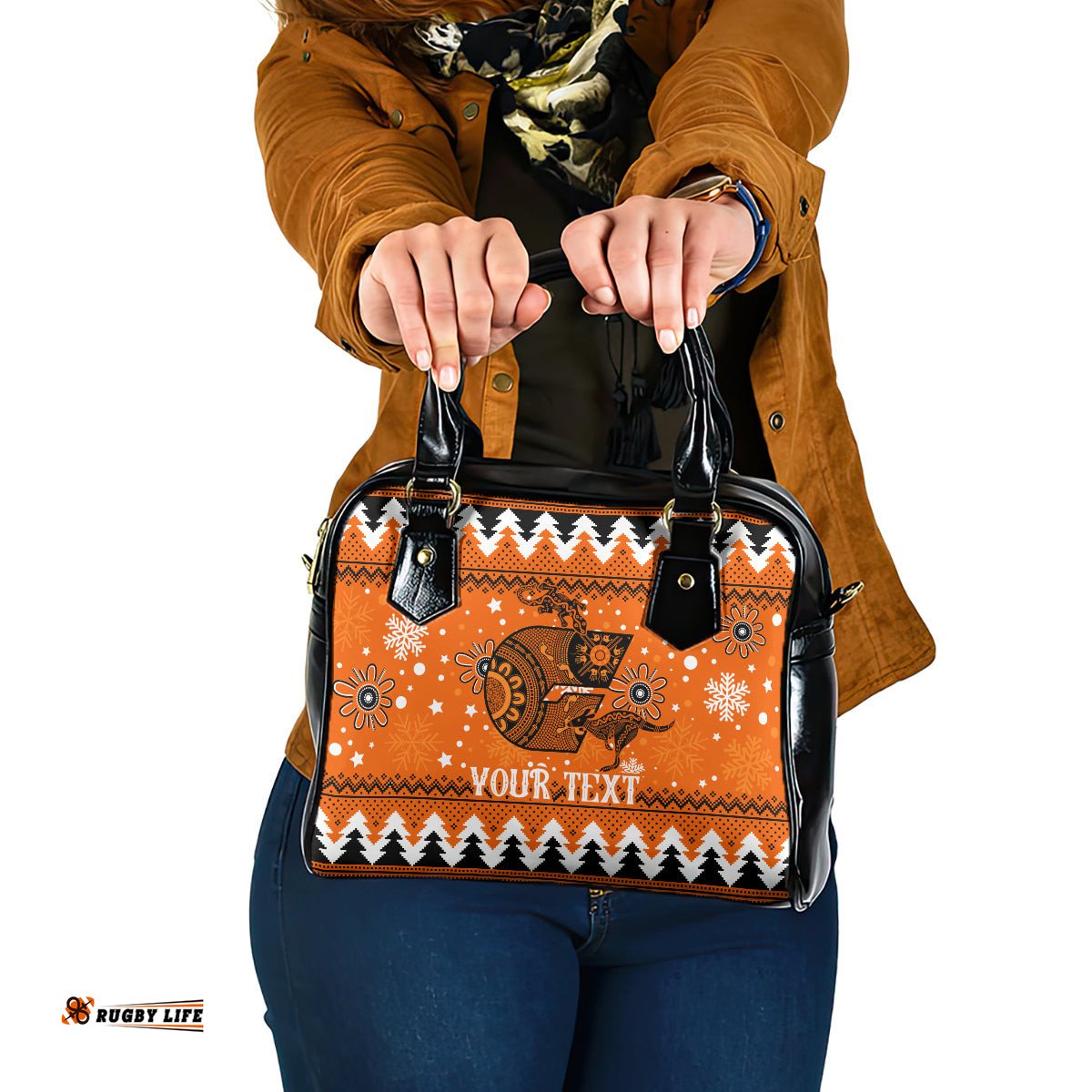 Custom Giants Football Shoulder Handbag Christmas Vibe 2023