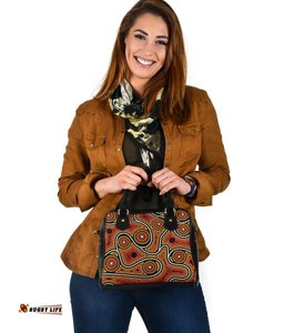 Shoulder Handbag - Indigenous Circle Dot Painting Ver01