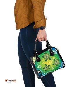 Shoulder Handbag - Indigenous Green Turtle