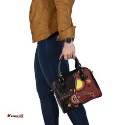 Shoulder Handbag - Australia Flag Dot Painting Art