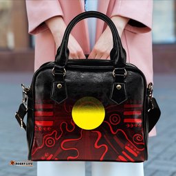 Aboriginal Shoulder Handbag - Indigenous Flag Grunge Style