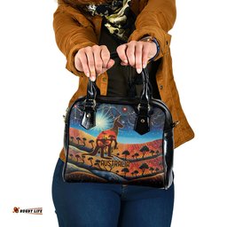 Aboriginal Dots Stary Sky With Kangaroo Shoulder Handbag