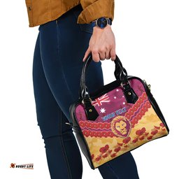 Custom Brisbane Lions Football Shoulder Handbag ANZAC Lest We Forget