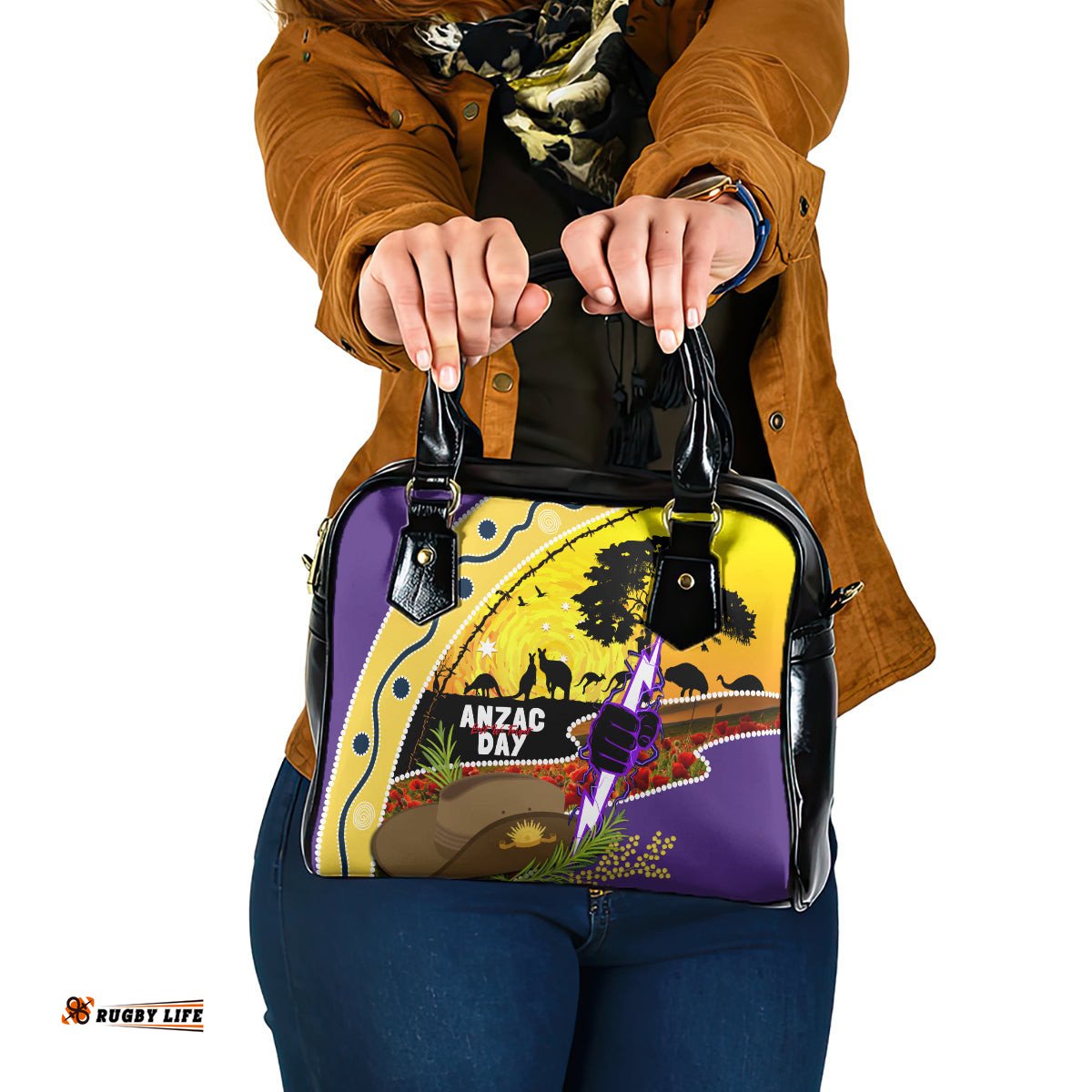 Storm ANZAC Day Shoulder Handbag Rosemary Starring Night Style