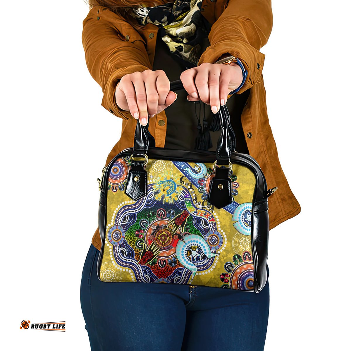 Personalised Eels NAIDOC Week 2024 Shoulder Handbag Australia Aboriginal Dot Painting DT02
