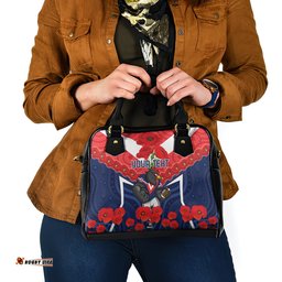 Custom Roosters Rugby ANZAC Shoulder Handbag Sydney Gallipoli Soldier With Aboriginal Art