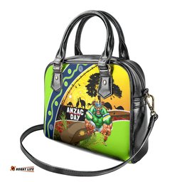 Raiders Rugby ANZAC Day Shoulder Handbag Green Machine Mascot Rosemary Starry Night