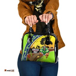 Raiders Rugby ANZAC Day Shoulder Handbag Green Machine Mascot Rosemary Starry Night