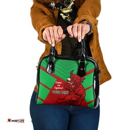 Custom Wales Rugby Shoulder Handbag 2024 Six Nations Come On Cymru Mascot Sporty