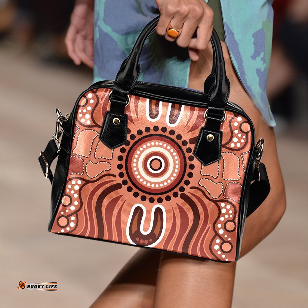 Aboriginal Shoulder Handbag - Indigenous Art Patterns Ver02