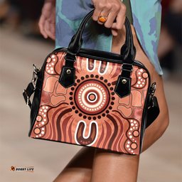 Aboriginal Shoulder Handbag - Indigenous Art Patterns Ver02
