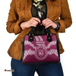Custom QLD Maroons Rugby Shoulder Handbag Aussie Aboriginal Mix Polynesian Pattern