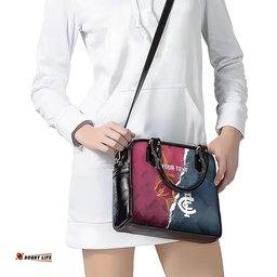 Personalised Broncos Rugby And Carlton Football Shoulder Handbag Sporty Version