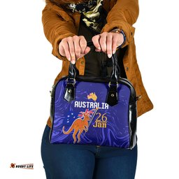 Proud To Be Australia Day Shoulder Handbag Kangaroo with Flag Color
