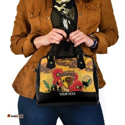 Custom Hawks Football ANZAC Shoulder Handbag Gallipoli Camouflage With Poppies