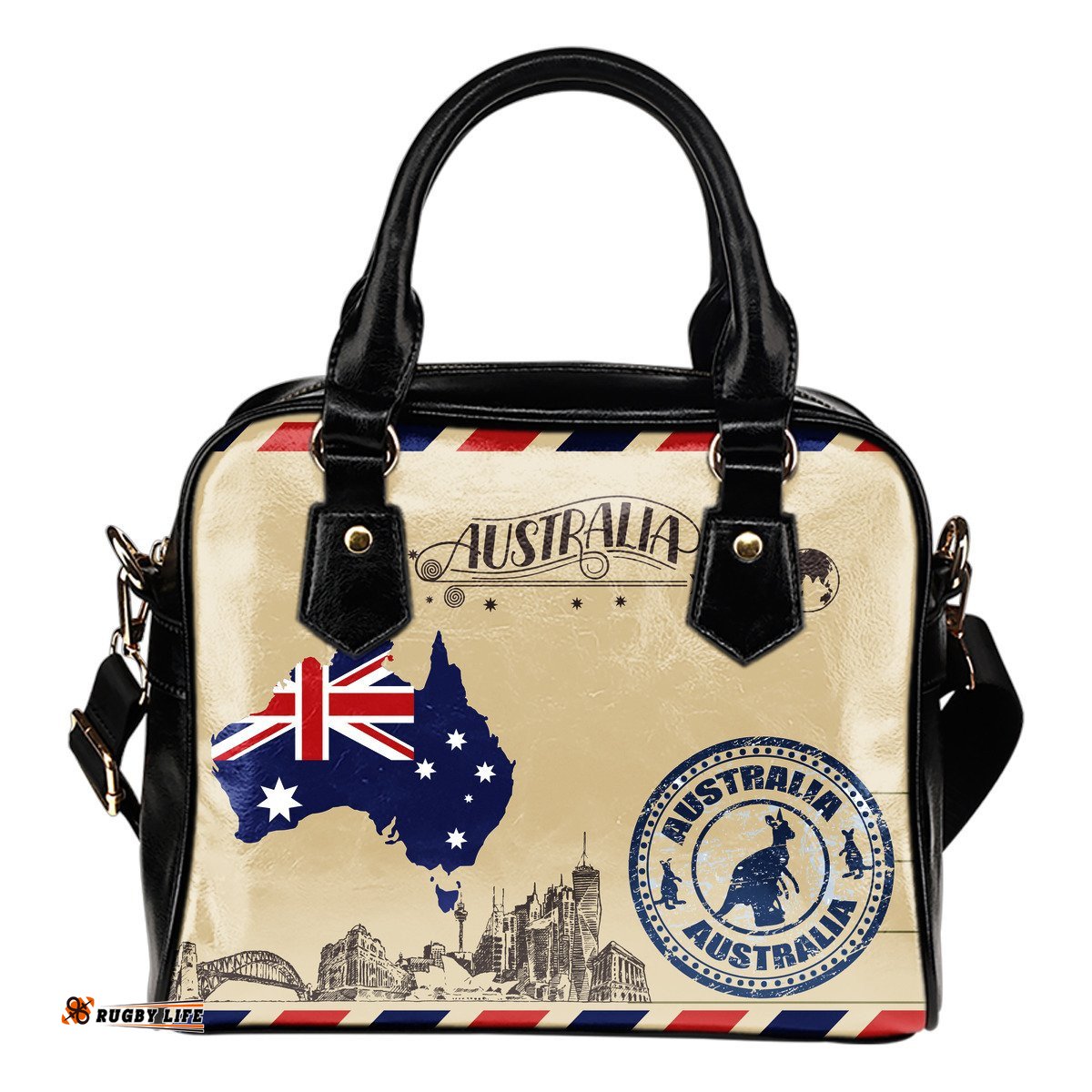 Shoulder Handbags - Aus Flag Handbags Vintage Postcard