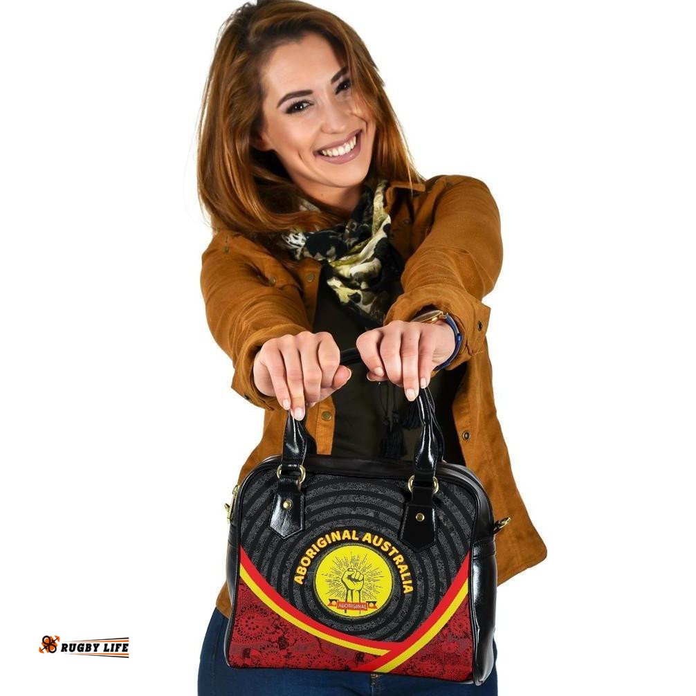 Shoulder Handbags - Aboriginal Flag And Animals Pattern