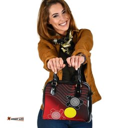 Aboriginal Shoulder Handbag - Indigenous Circle Dot Painting Style