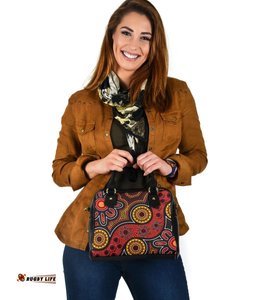 Aboriginal Shoulder Handbag - Indigenous Circle Dot Painting Style-