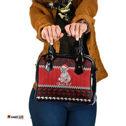 Personalised New Zealand Christmas Shoulder Handbag Maori Tiki Meri Kirihimete