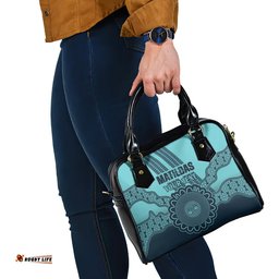 Custom Australia Matildas Shoulder Handbag Aussie Aboriginal Turquoise Version