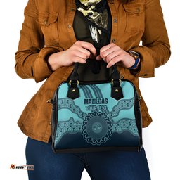 Custom Australia Matildas Shoulder Handbag Aussie Aboriginal Turquoise Version