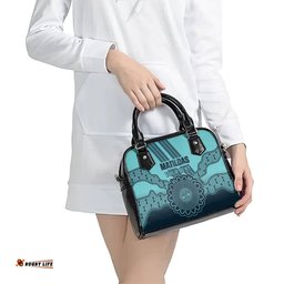 Custom Australia Matildas Shoulder Handbag Aussie Aboriginal Turquoise Version