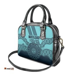 Custom Australia Matildas Shoulder Handbag Aussie Aboriginal Turquoise Version