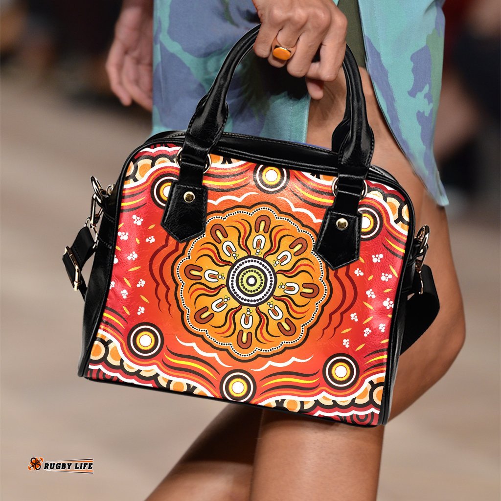 Aboriginal Shoulder Handbag - Indigenous Art Patterns Ver01