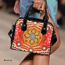 Aboriginal Shoulder Handbag - Indigenous Art Patterns Ver01