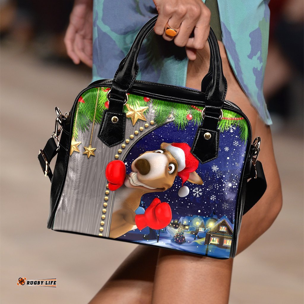 Christmas Shoulder Handbag - Funny Kangaroo Christmas-