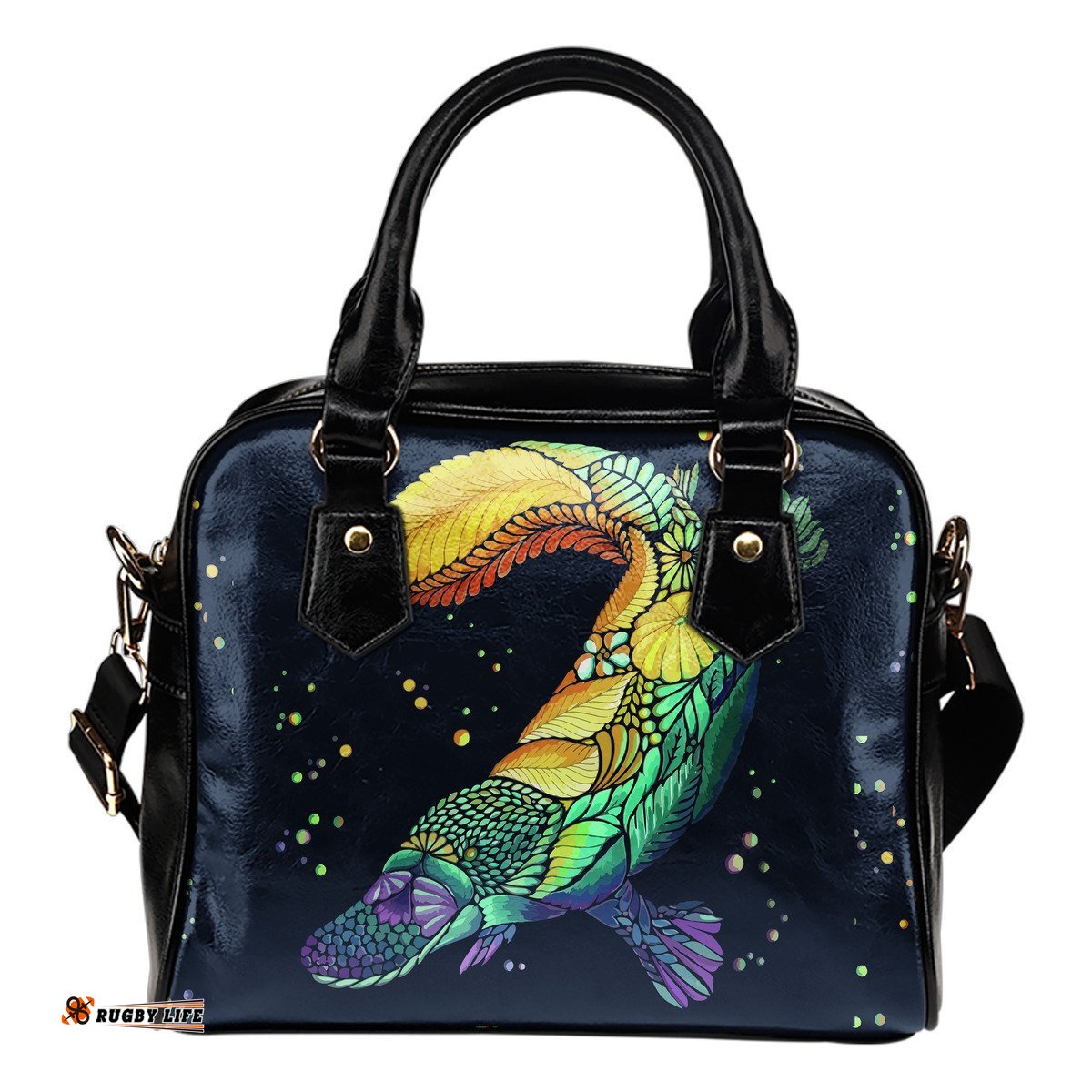 Shoulder Handbag - Platypus Bed Patterns Art