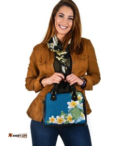 Plumeria Sea Turtle Shoulder Handbag