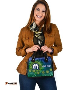 Custom Text Torres Strait Islanders Shoulder Handbag- Aboriginal Turtle