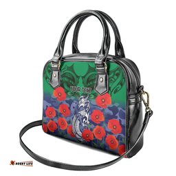 Custom Warriors Rugby ANZAC Shoulder Handbag Gallipoli Soldier With Aboriginal Art