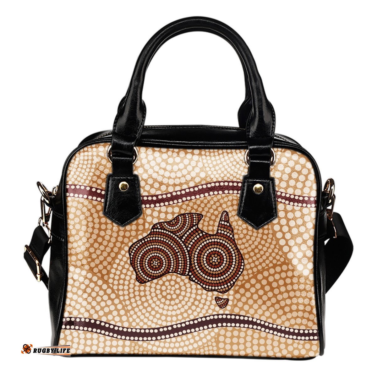Shoulder Handbags - Aboriginal Dot Painting Handbags Map