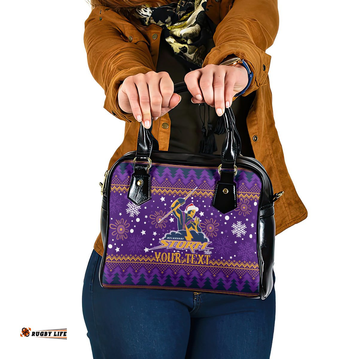 Custom Storm Rugby Shoulder Handbag Chirstmas Vibe 2023