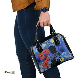 Remember Them ANZAC day Shoulder Handbag Soldier In Starry Night Oil Paint Style