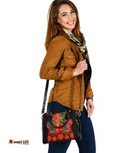 Aboriginal Shoulder Handbag - Aussie Indigenous Patterns Orange