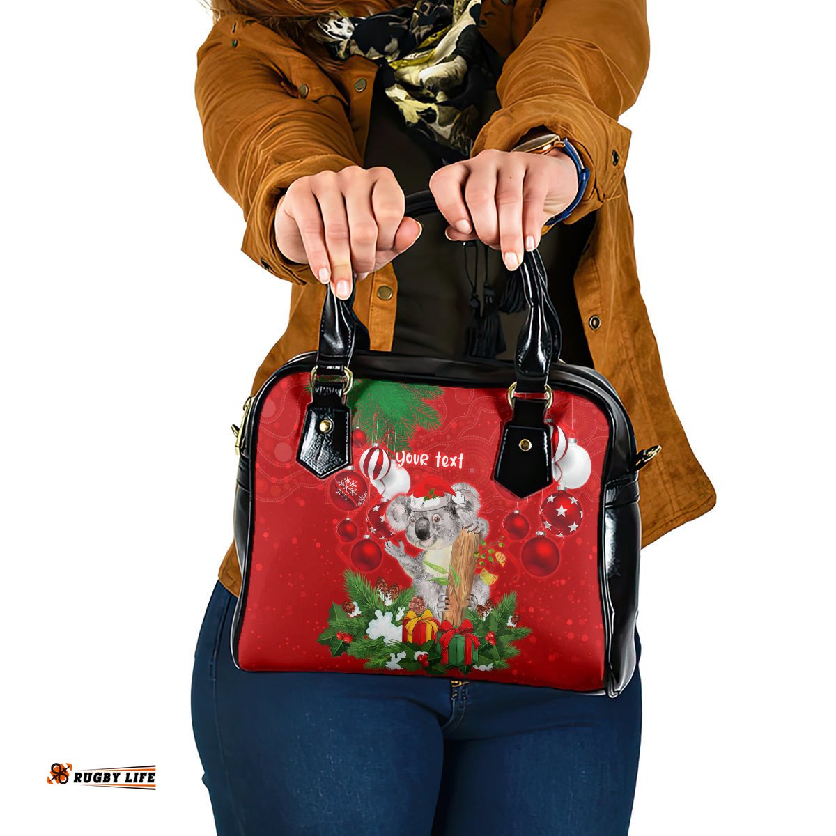 Personalised Koala Lover Shoulder Handbag Australia Koalaty Merry Christmas Aboriginal