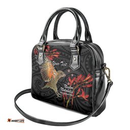 Personalised New Zealand Kea Shoulder Handbag Nestor Notabilis With Harakeke Maori Pattern