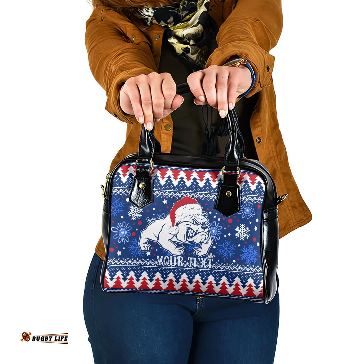 Bulldogs Football Shoulder Handbag Christmas Vibe 2023